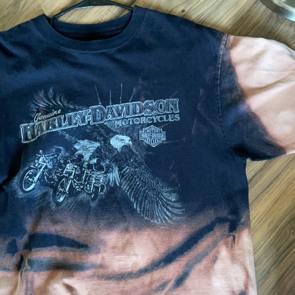 Acid Wash Harley Davidson Shirt Graphic T-Shirt - Picture 2 of 3